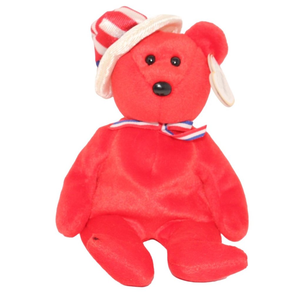 Vintage 2003 Sam Bear Ty Beanie Babies Red July 4th Patriotic Retired Bear